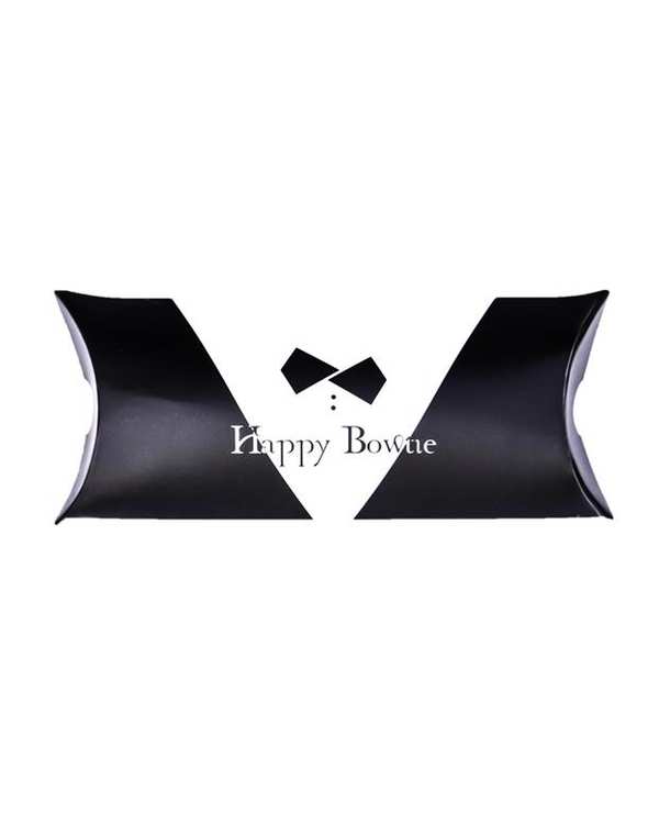 پاپیون پارچه ای سرمه ای سفید Happy Bowtie - تصویر 3